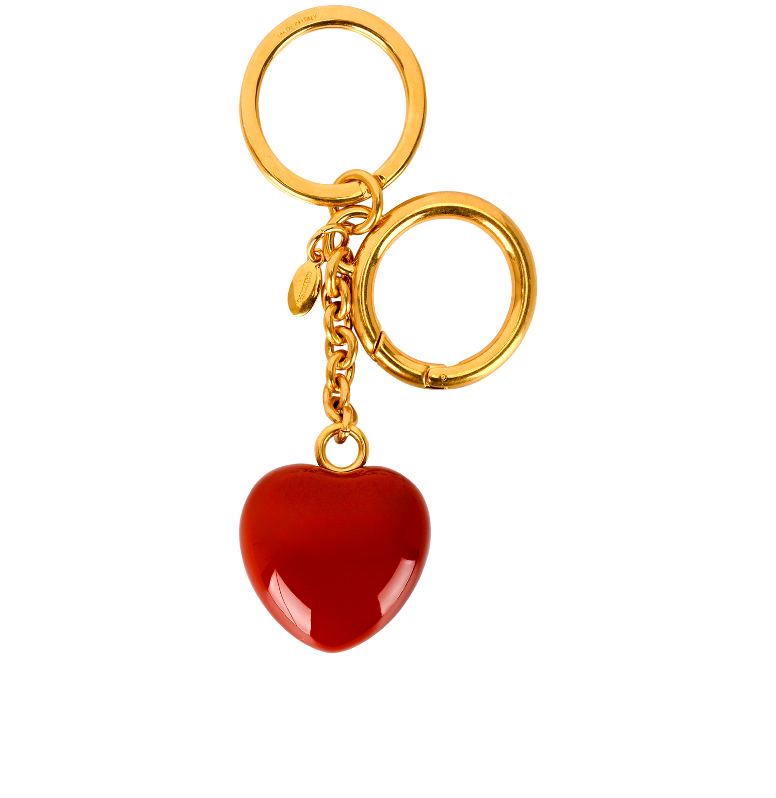 Valentino Garavani Heart Keyring, &pound;150, Accessories, Gold/Red, Brass, Back view